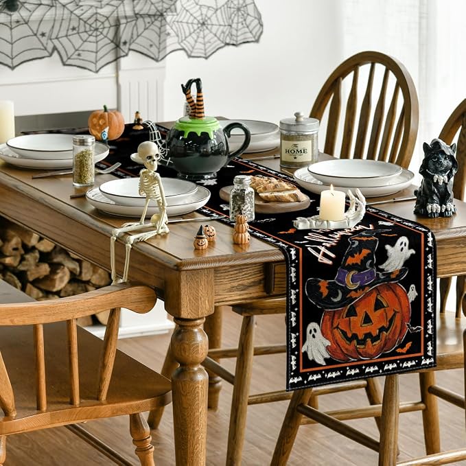 Artoid Mode 210 GSM Halloween Table Runner 13x90 Inch Home Party Decor | Wizard - Image 4