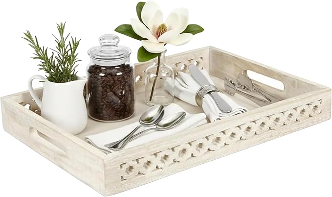 Trellis Mango Wood Serving Tray by MelaArtisans