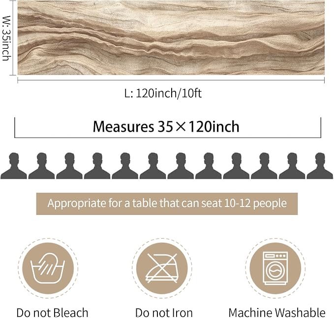 10 Packs Nude Cheesecloth Table Runner 35x120 inch, Boho 10ft Light Brown - Image 6