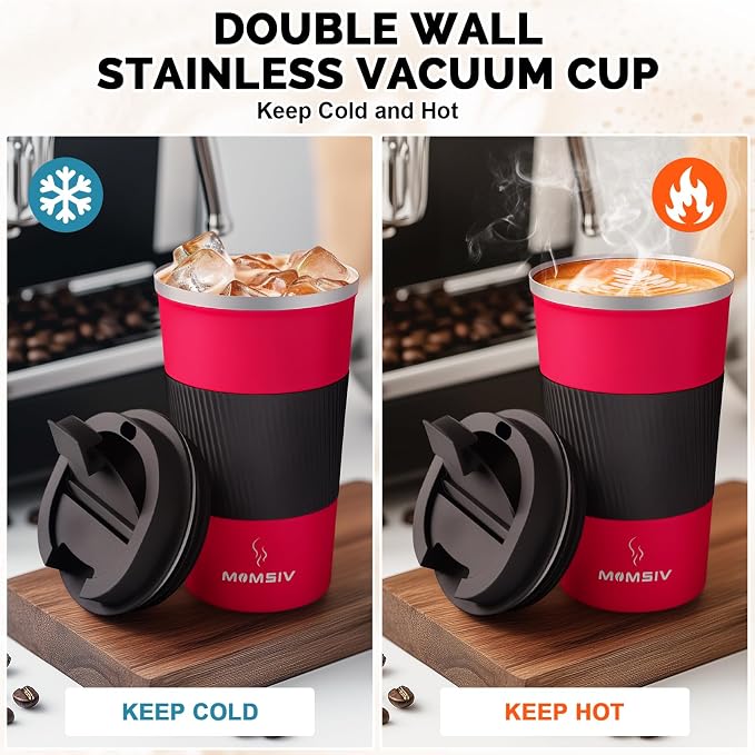 MOMSIV 17oz Travel Coffee Mug, Insulated Coffee Cup - Image 3