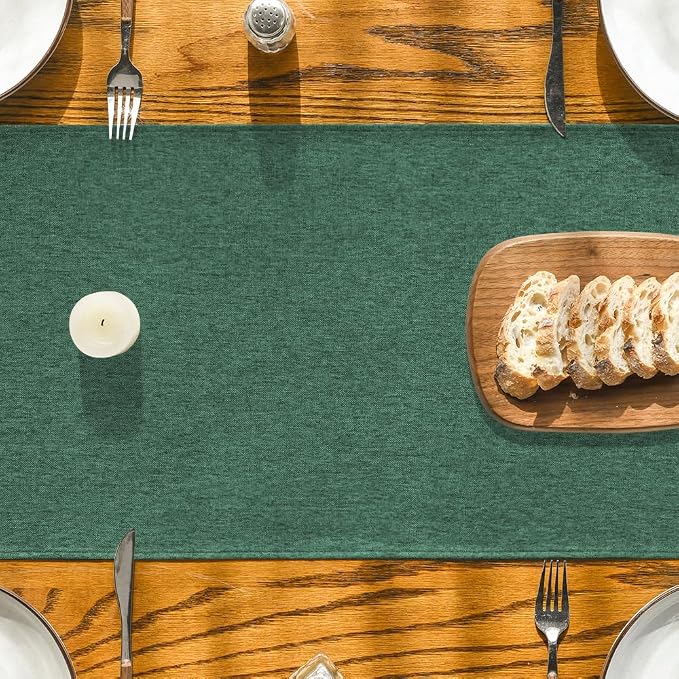 Artoid Mode Forest Green Table Runner, Seasonal Christmas Spring Washable - Image 8