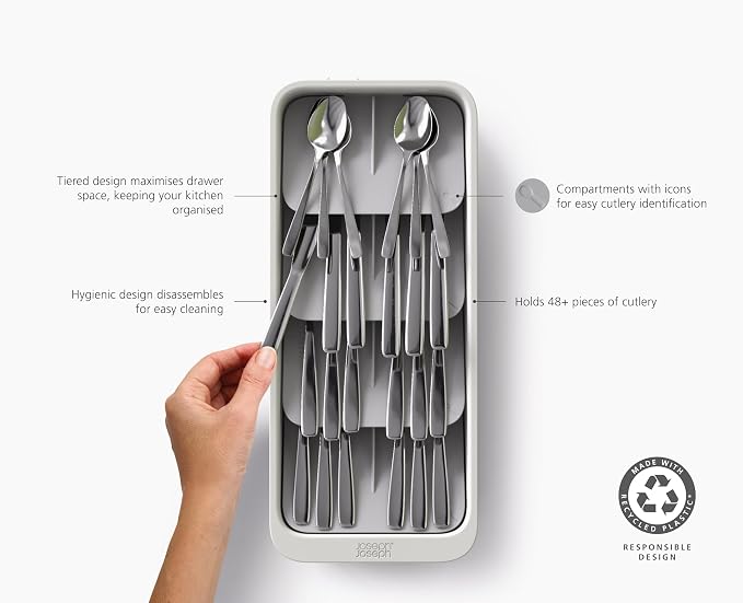 Joseph Joseph DrawerStore Large Tiered Flatware Cutlery Kitchen Drawer Organizer - Image 5