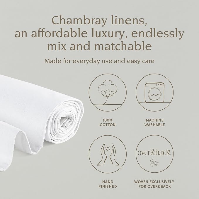 Over&Back 18x90 Woven Chambray Cotton Table Runner - Image 2