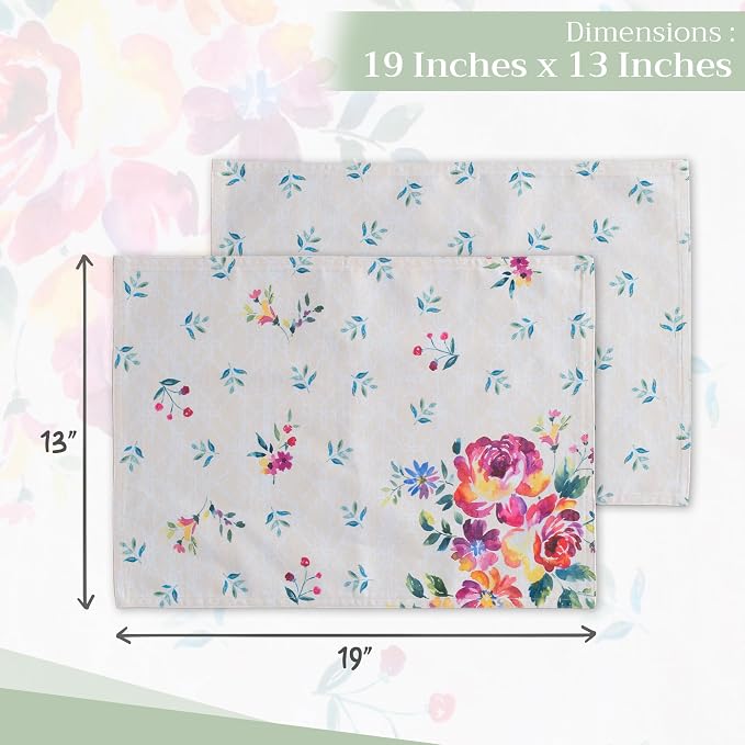 Maison d' Hermine Placemats Set of 4 Reusable 100% Cotton | Cloth Place Mats - Image 4