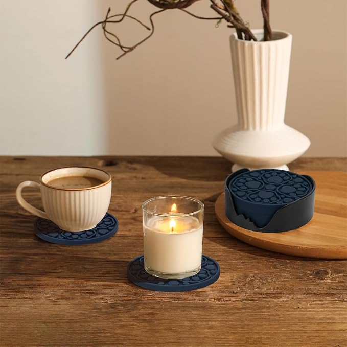 Blue Silicone Coasters Set of 6 - Image 4