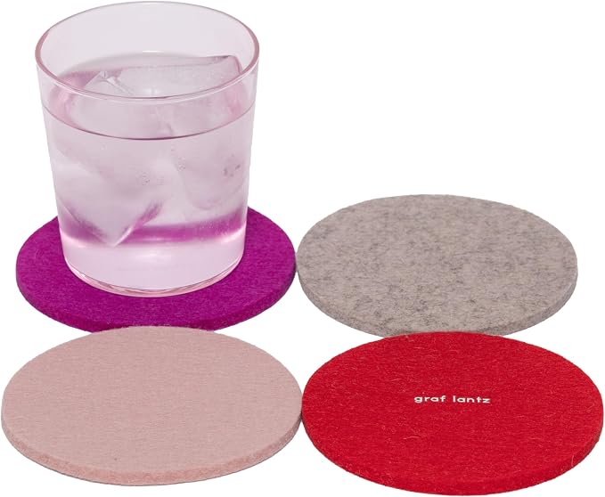 Graf Lantz - Bierfilzl Merino Wool Round Coasters Set of 4 - Love - Absorbs 30% by GrafLantz