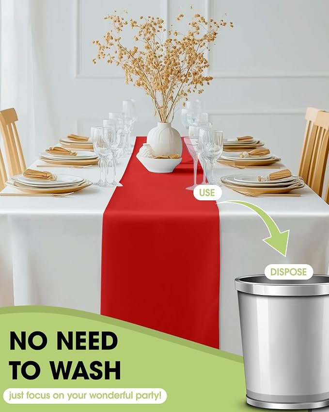 Pureegg Red Plastic Table Runners - Image 4