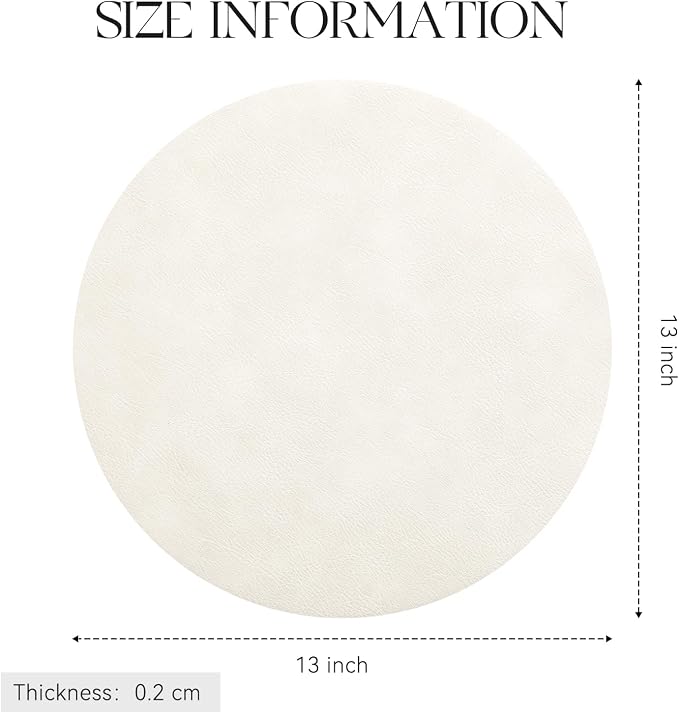 MOSAYT 13 Inch Round Vinyl Placemats Set of 6 - Image 5
