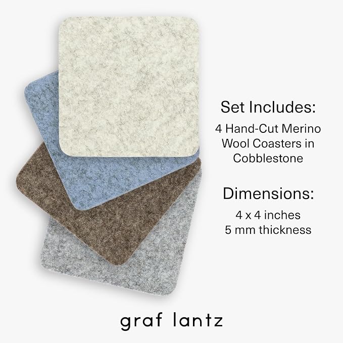 Graf Lantz - Bierfilzl Merino Wool Square Coasters Set of 4 - Cobblestone - - Image 4