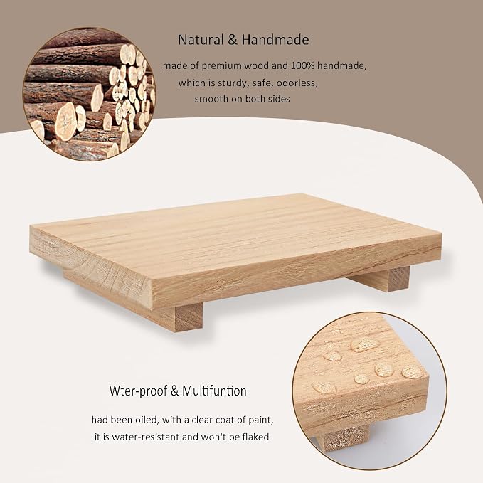 Wood Bathroom Tray Farmhouse Decor Kitchen Soap Holder, Lightweight, Easy Clean - Image 5
