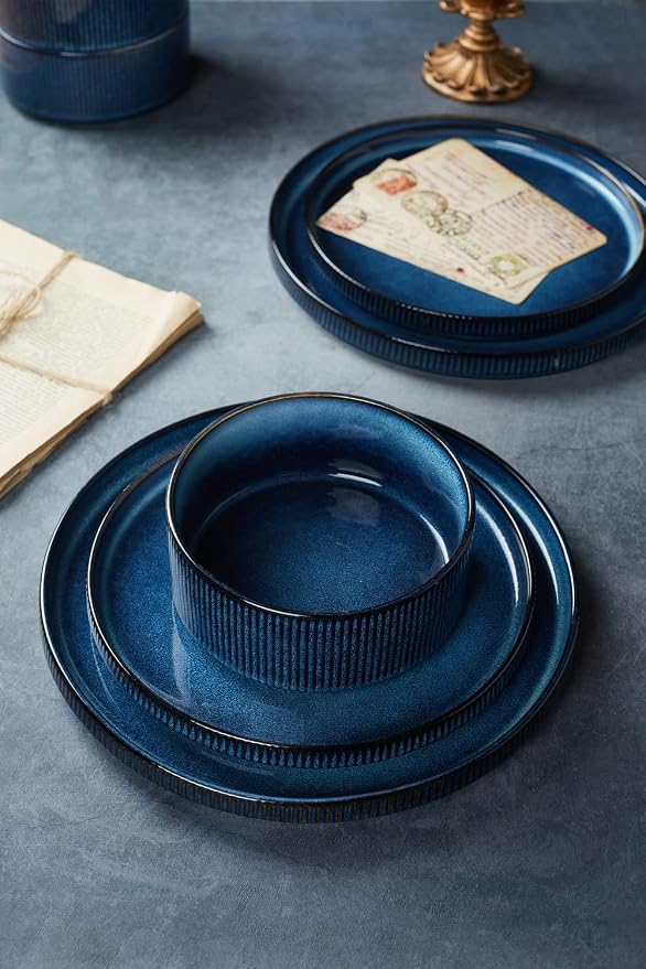Famiware Star Ceramic Plates and Bowls Sets, Reactive Glaze Dishes - Image 9