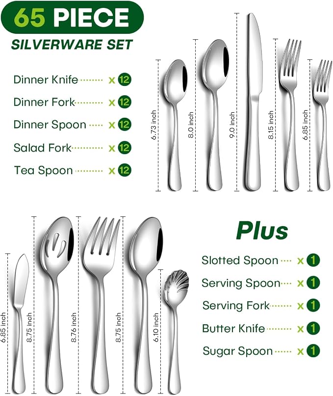 PHILIPALA 65 Piece Silverware Set - Image 2