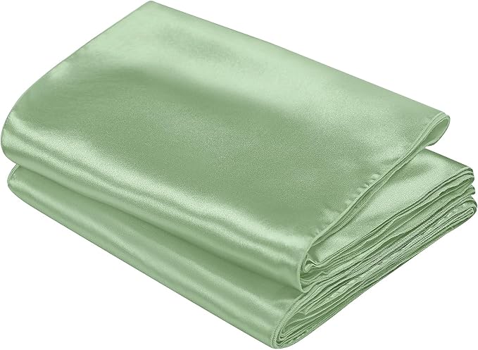 SiinvdaBZX 4 Pcs Sage Green Satin Table Runner 12 x 108 inches Long | Bright - Image 7