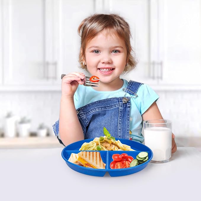 9 Inch 4PCS Unbreakable Portion Control Plates, Divided Plates - Image 7