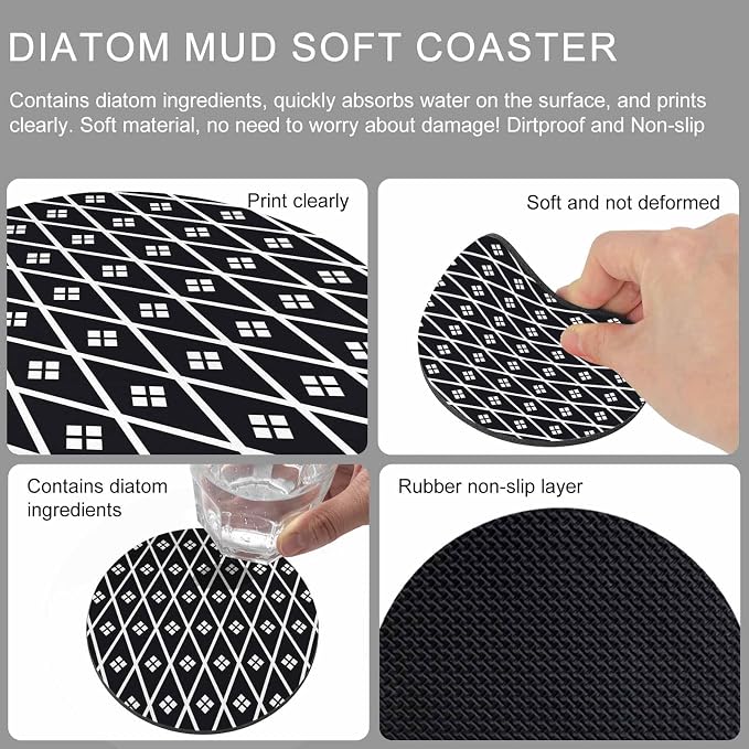 Minimalist Art Coasters Set of 2, Absorbent Coasters - Image 9