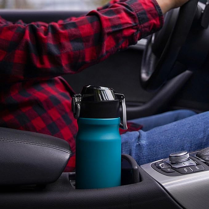 BJPKPK 18 oz Water Bottle with Straw & Handle, Insulated Stainless Flask | Leak - Image 6
