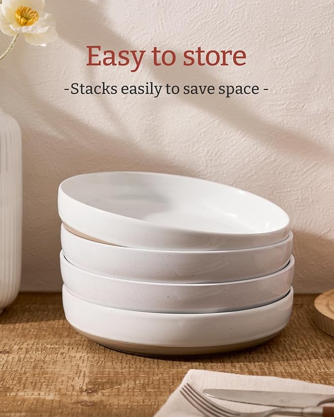 famiware Milkyway 33 oz Pasta Bowls Set of 8, Dishwasher & Microwave Safe - Image 3