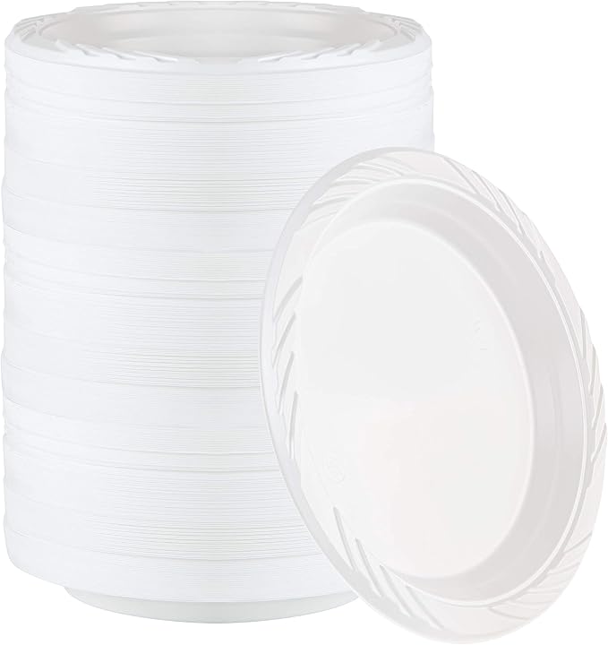 800 Count Disposable 7 Inch White Plastic Plates by PLASTICPRO