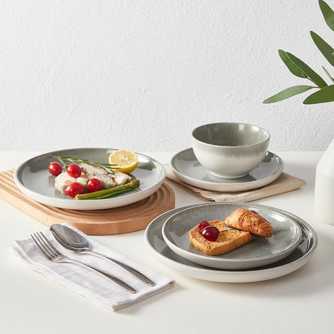 Ceramic Dinnerware Sets for 6, 18 Pieces Stoneware Plates and Bowls Sets - Image 5