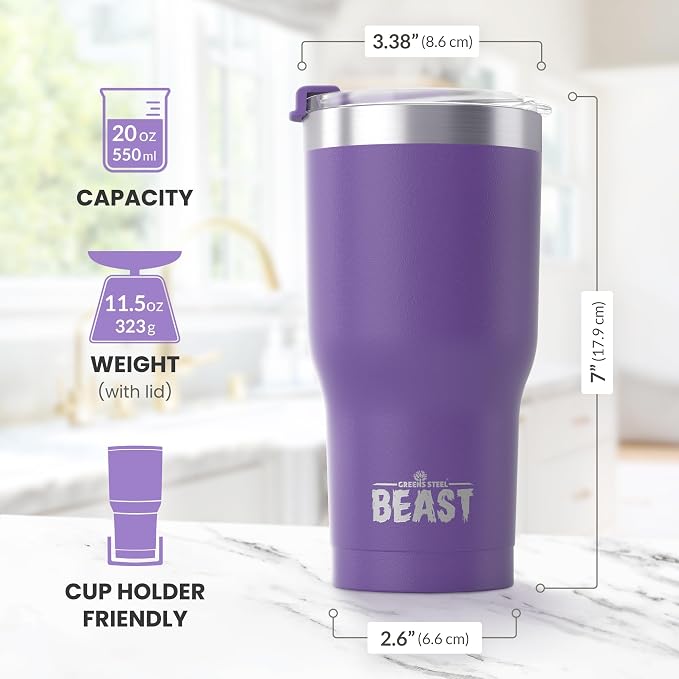 Beast 20 oz Tumbler Stainless Steel Vacuum Insulated Coffee Ice Cup Double Wall - Image 7