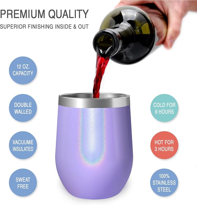 CHILLOUT LIFE 12 oz Stainless Steel Wine Tumbler - Image 8