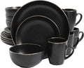 Gibson Home Rockaway 16-Piece Round Stoneware Dinnerware Set, Service by GibsonHomewares