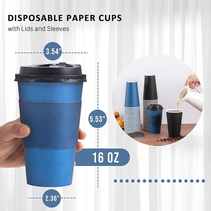 SIUQ 100 Pack 16 oz Coffee Cups - Image 3