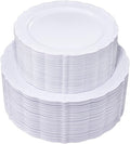 U-QE 100 Pcs White Plastic Plates by U-QE