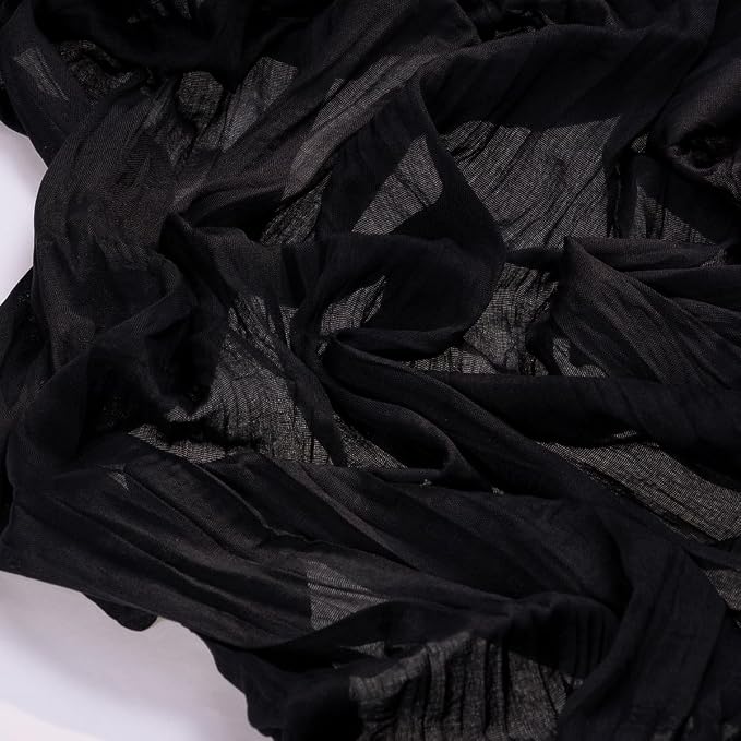 Cheesecloth Table Runner Summer Boho Wedding Birthday Party Home Decor | Black - Image 3
