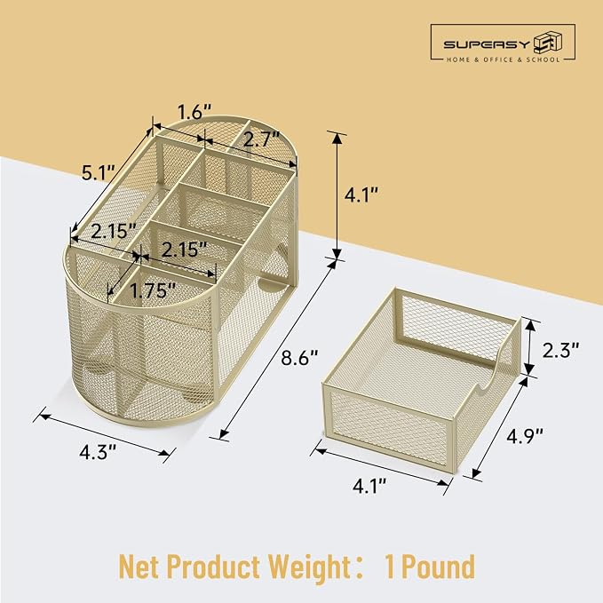 Mesh Desk Organizer, Desk Accessories & Workspace Organizers - Image 3