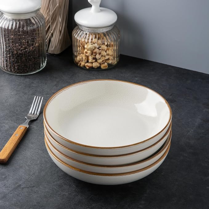 AmorArc 8.5’’ Ceramic Pasta Bowls Set of 6, 36oz Large Stoneware Bowls Set | - Image 6