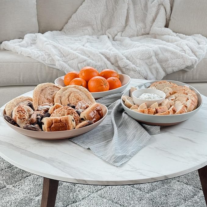 MORA Ceramic Large Serving Bowls- Set of 2 Oval Platters - Image 5
