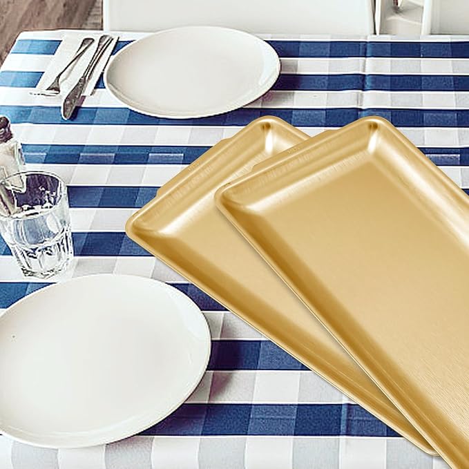 3Pcs 304 Stainless Steel Food Serving Tray, 12.6" Rectangular Serving Platters - Image 7