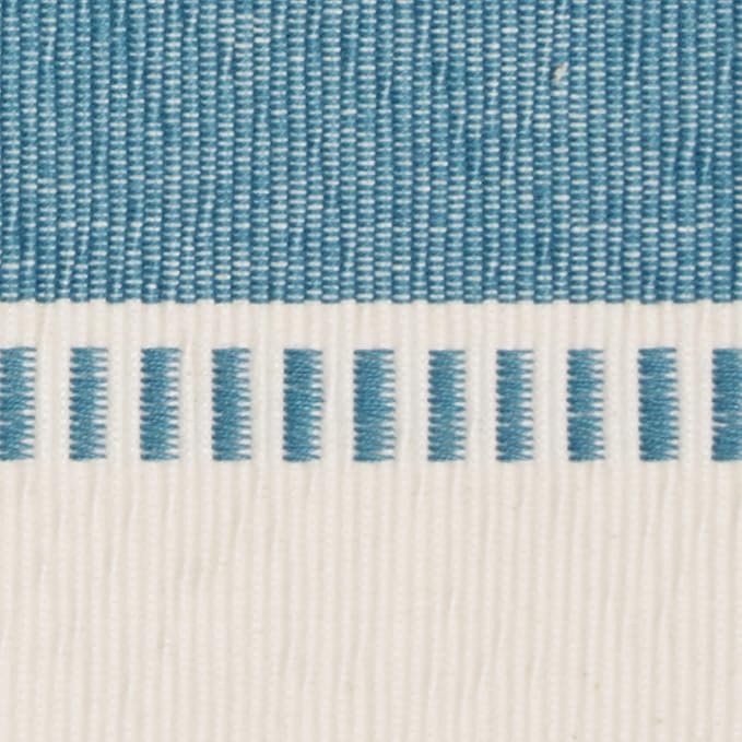 DII Dobby Stripe Table Runner, 13x72 Storm Blue & Cream Background | Woven - Image 3