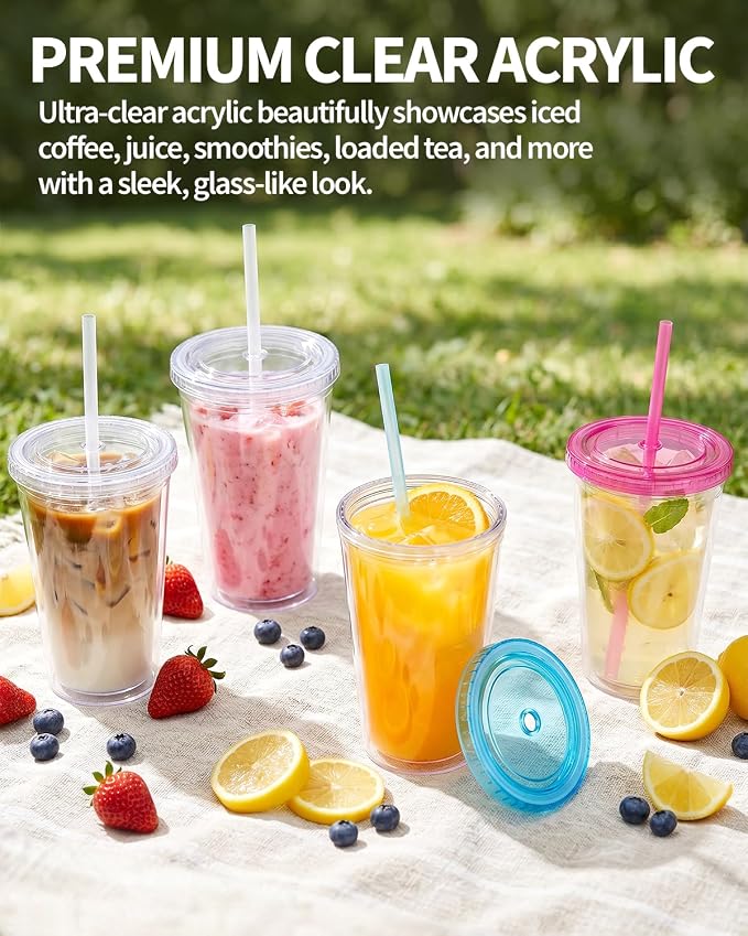 Zukro Clear Double Wall Plastic Tumbler - Image 4