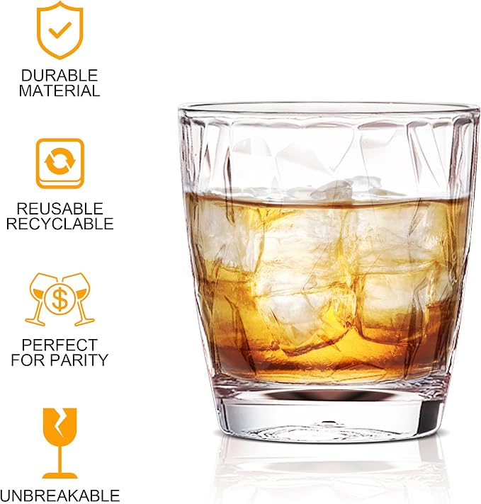 Topsky 10-ounce Plastic Water Tumblers | Set of 4 Transparent Unbreakable - Image 4