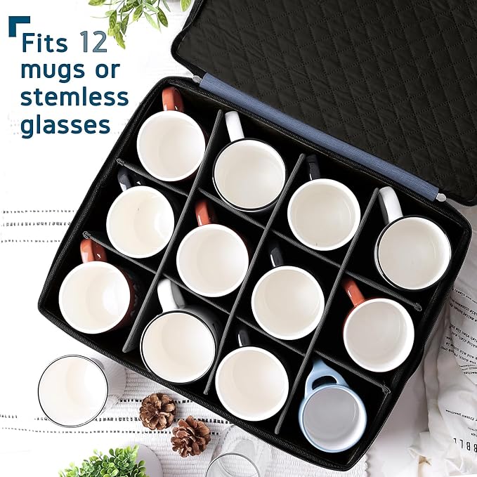 Fine China Storage Containers, 5 Piece Quilted Dish Storage Containers - Image 4