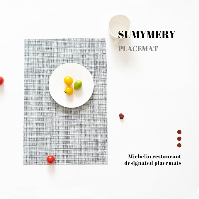 Placemats Set of 12 Vinyl/Plastic Woven Place Mats - Image 5