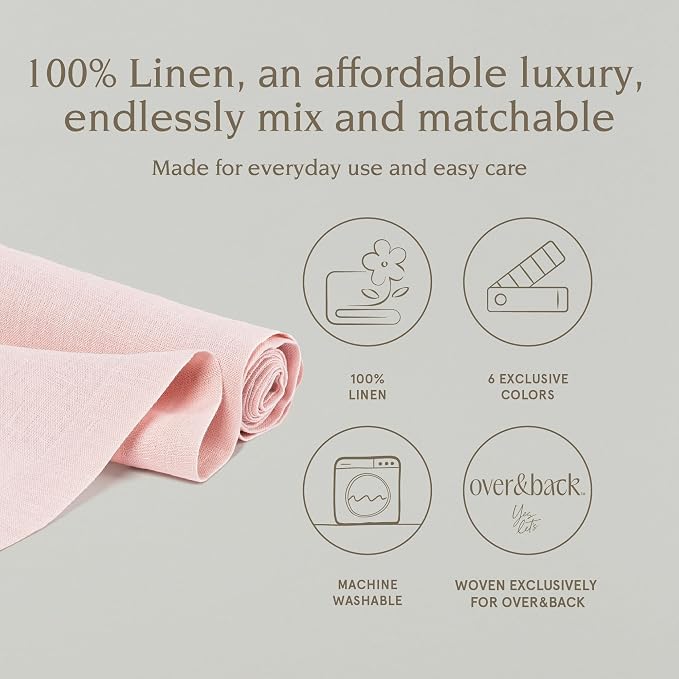 Over&Back 18x108 Washed 100% Linen Table Runner - Image 2