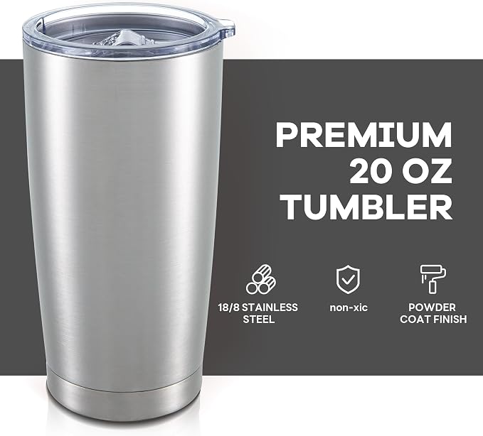 20 oz Tumbler with Lid Stainless Steel Insulated Tumblers Bulk Cups Mug | - Image 2