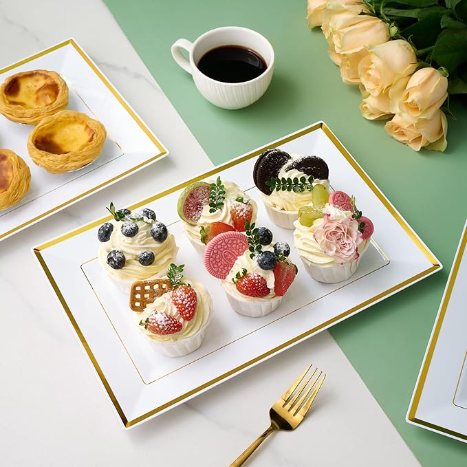 FOCUSLINE 8 PCS Plastic Serving Trays - Image 2
