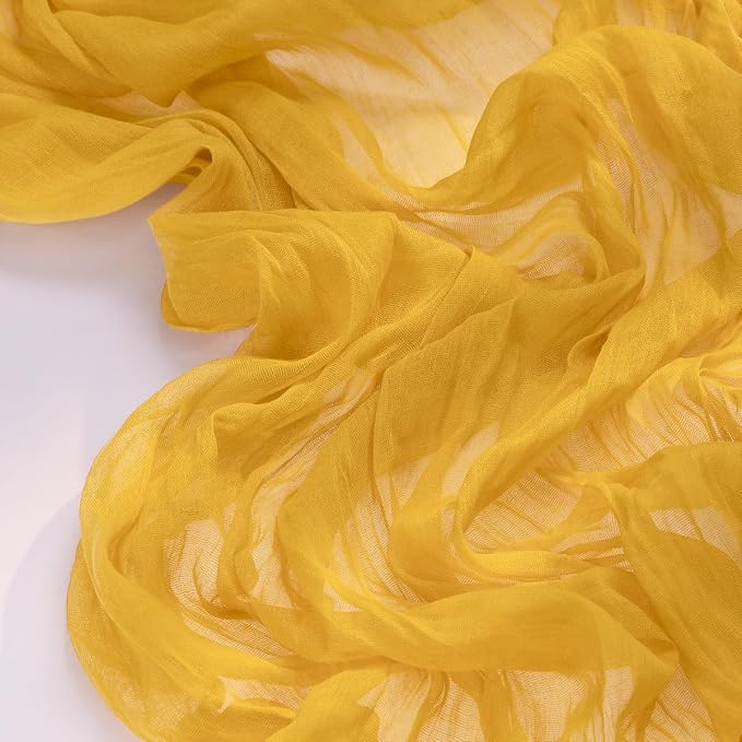 Cheesecloth Table Runner Summer Boho Wedding Birthday Party Home Decor | Gold - Image 2