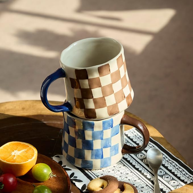 Hand-Painted Ceramic Coffee Mugs Set of 4 – 16oz Large Capacity Artistic Tea - Image 5