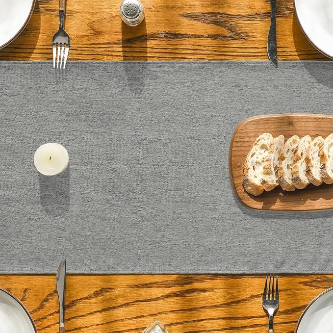 Artoid Mode Light Grey Table Runner, Seasonal Washable Kitchen Dining Table - Image 4