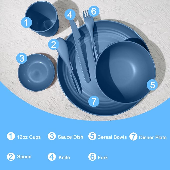 Wheat straw plates and bowls sets - Image 3