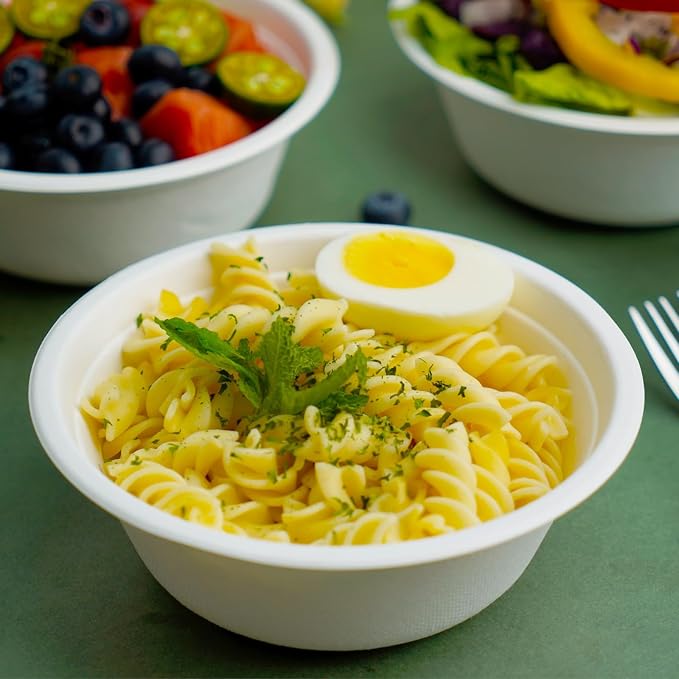 JINVOGREEN 200 Count 16 oz Paper Bowls, Disposable Compostable Bowls, Heavy - Image 4