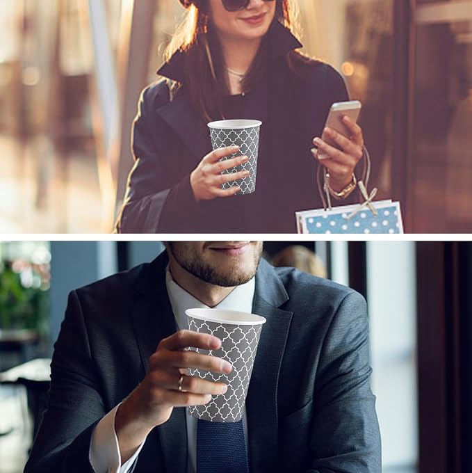 Lamosi Coffee Cups 12 oz 180 Pack, Disposable Paper Coffee Cups, Hot Cups | - Image 6