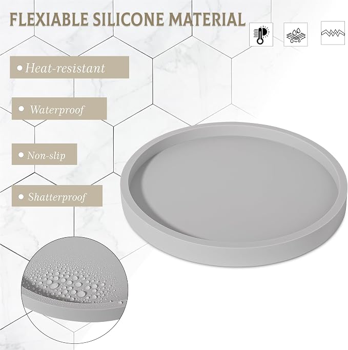 Silicone Bathroom Tray Coffee Table Decor Perfume Organizer, Waterproof - Image 5