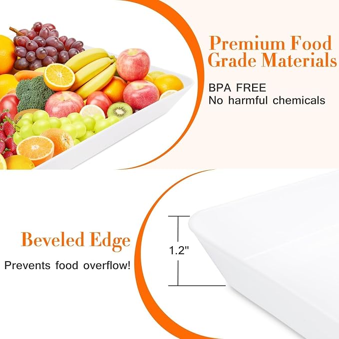 WOWBOX 2 pcs Serving Tray for Entertaining, Serving Platters for Fruit - Image 3