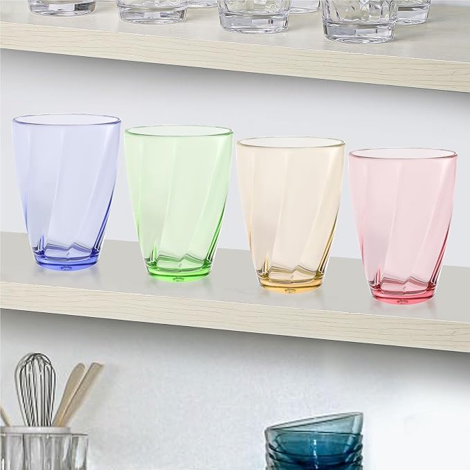 Topsky 12-ounce Plastic Water Tumblers | Set of 4 Colorful Unbreakable Drinking - Image 7